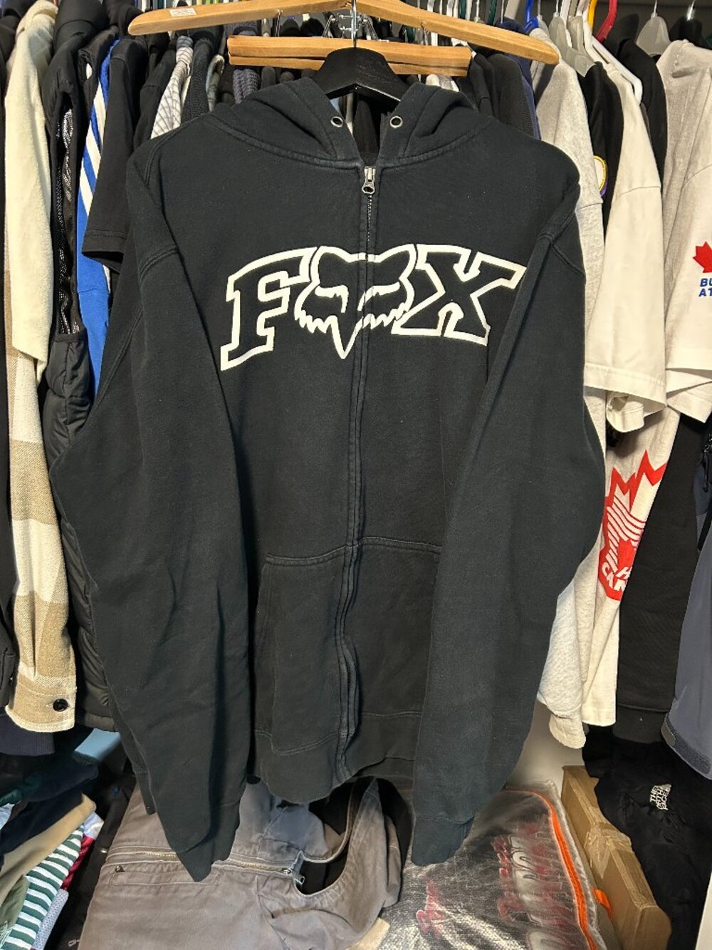 Fox Racing Y2K Zip-up Black Hoodie - Size XL
